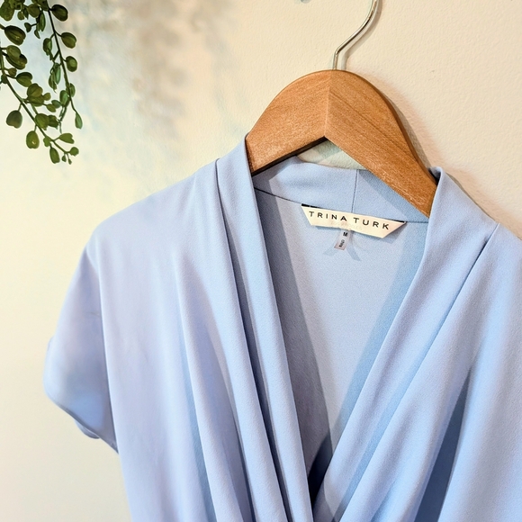 Trina Turk Light Blue Asymmetrical Dress Medium - Picture 3 of 7